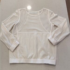 Lululemon sheer mesh top athleisure coverup top Size 4